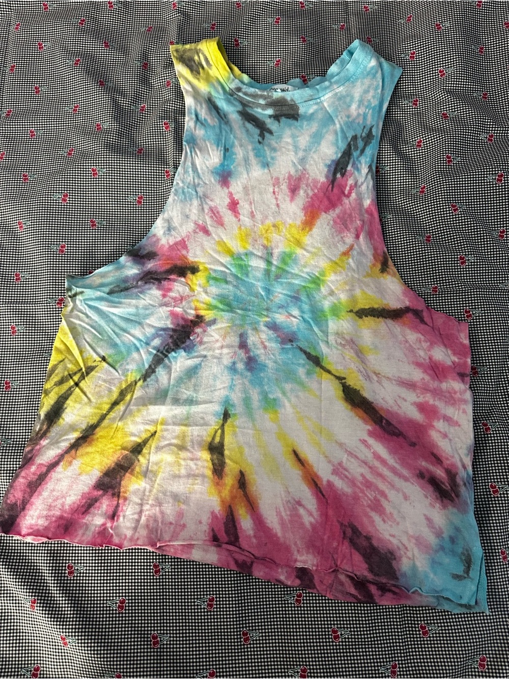 Tie-Dye Sleeveless Tank Top - Multicolor